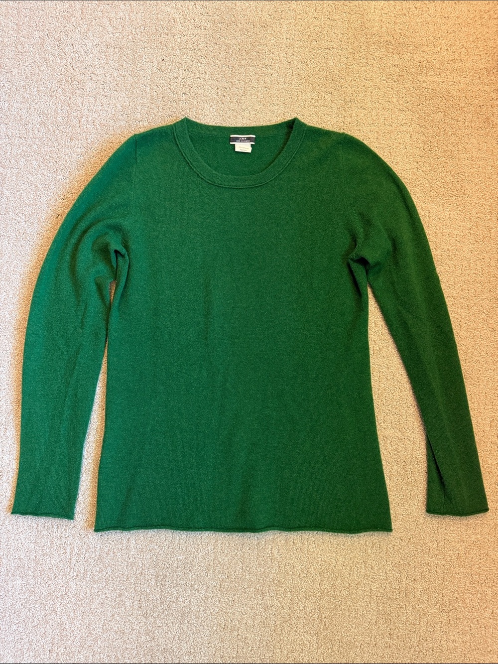 J.Crew Women’s Crewneck 100% cashmere Sweater, M, Green